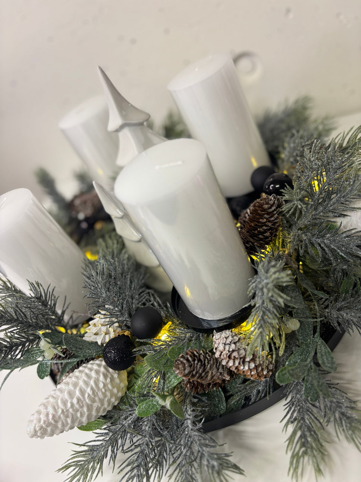 Adventskranz Weiss