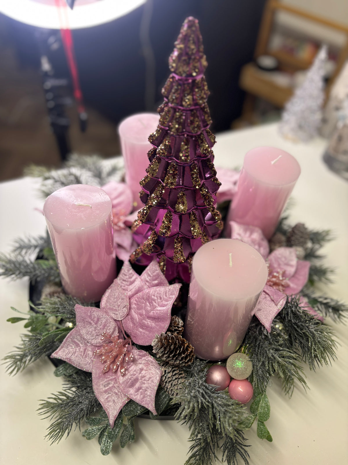 Adventskranz Rosa