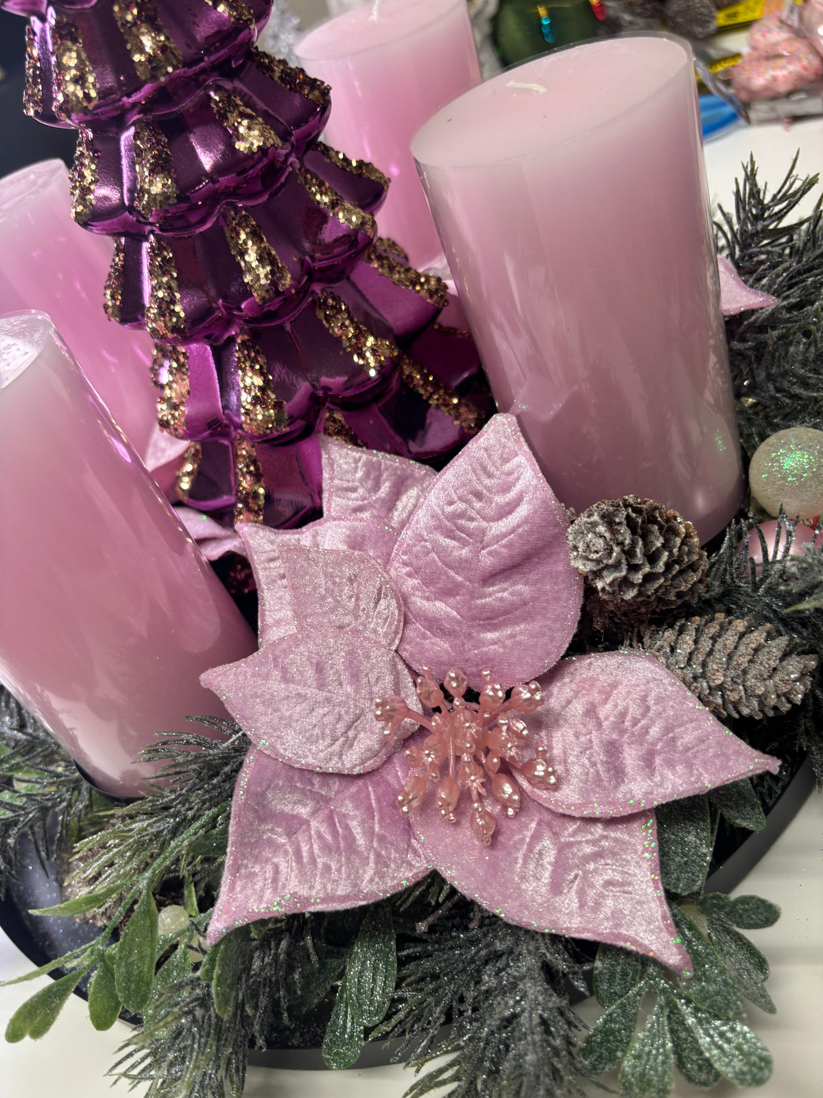 Adventskranz Rosa