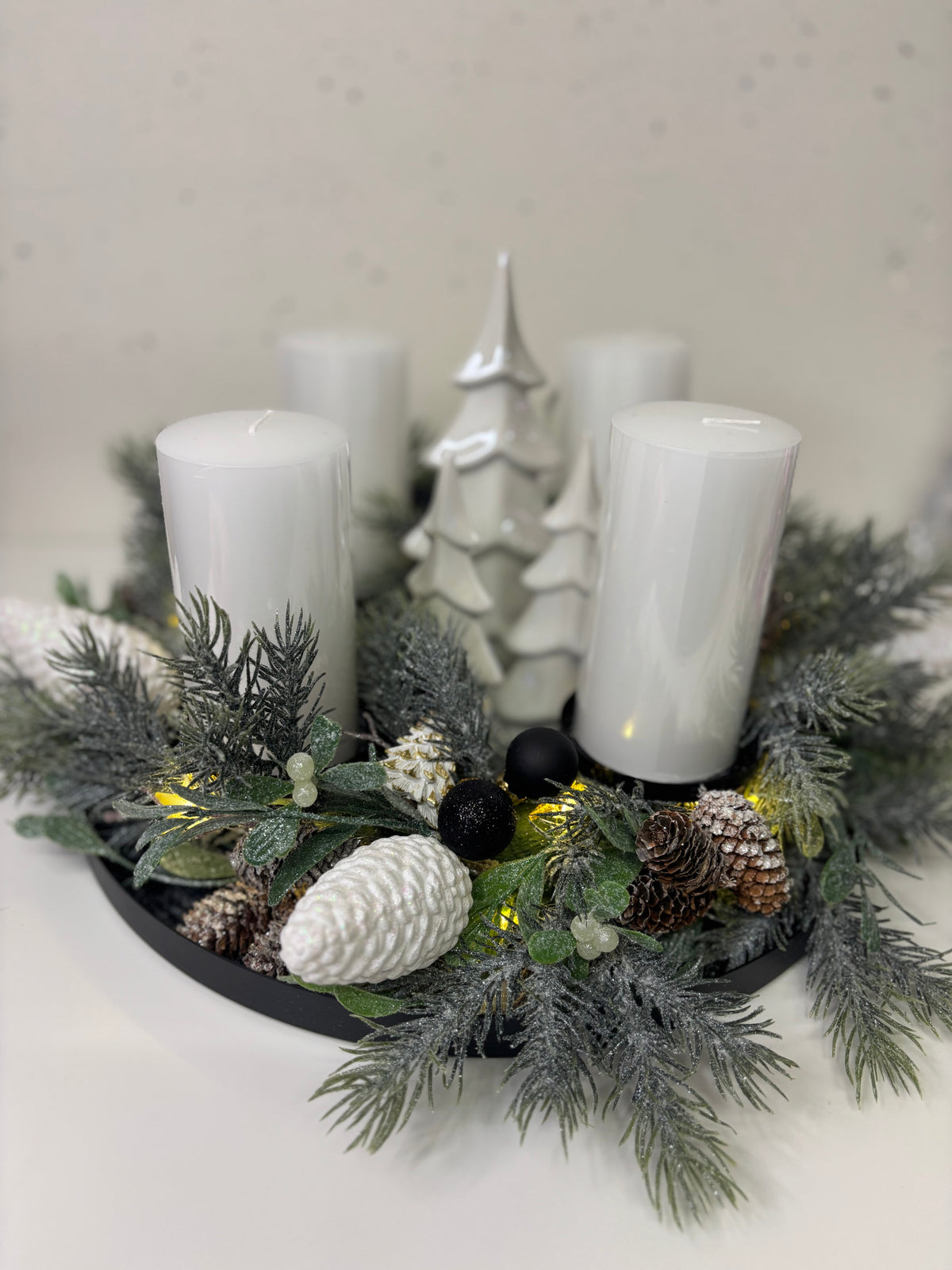 Adventskranz Weiss