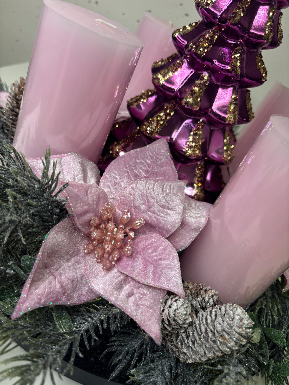 Adventskranz Rosa