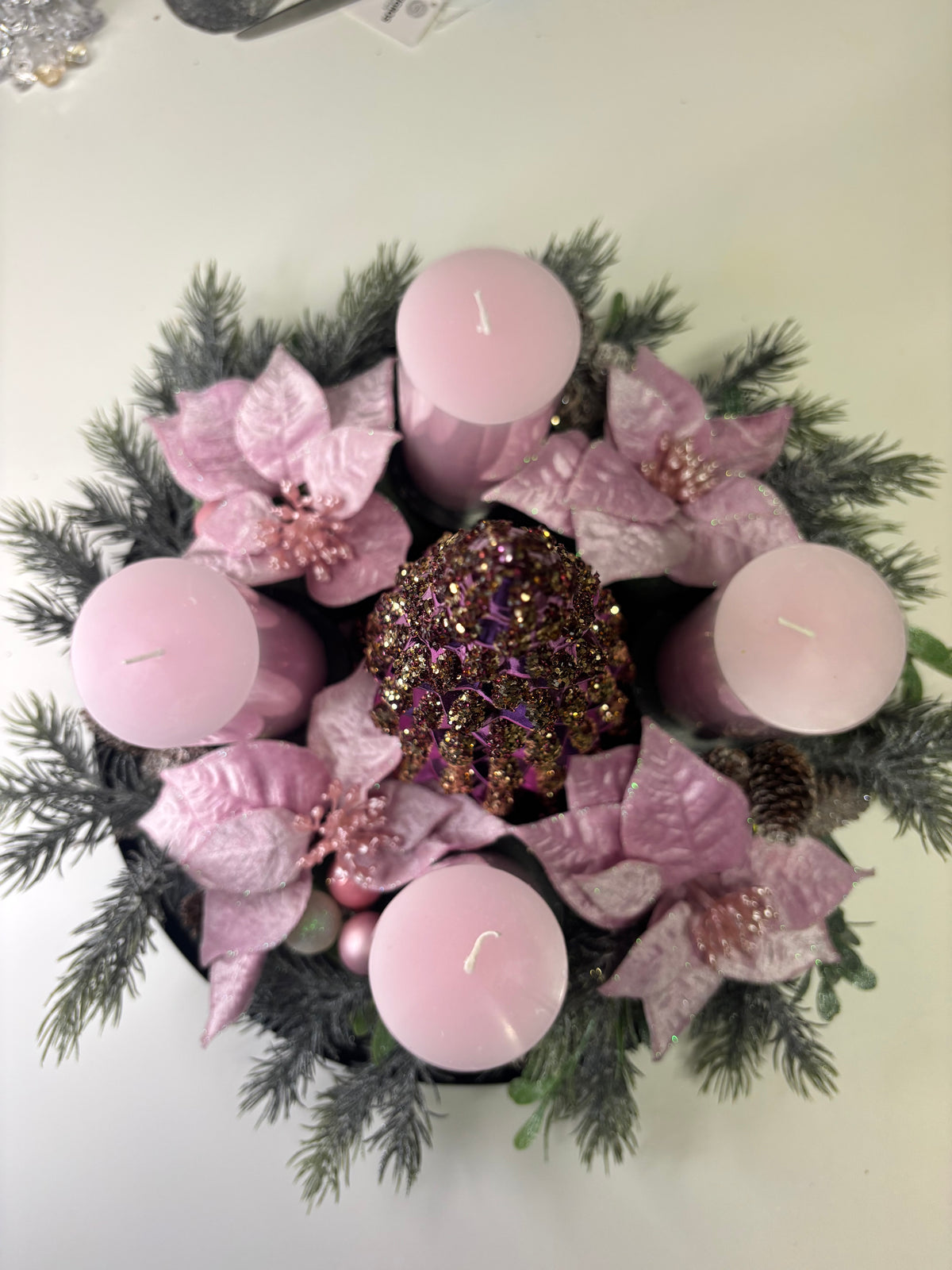 Adventskranz Rosa
