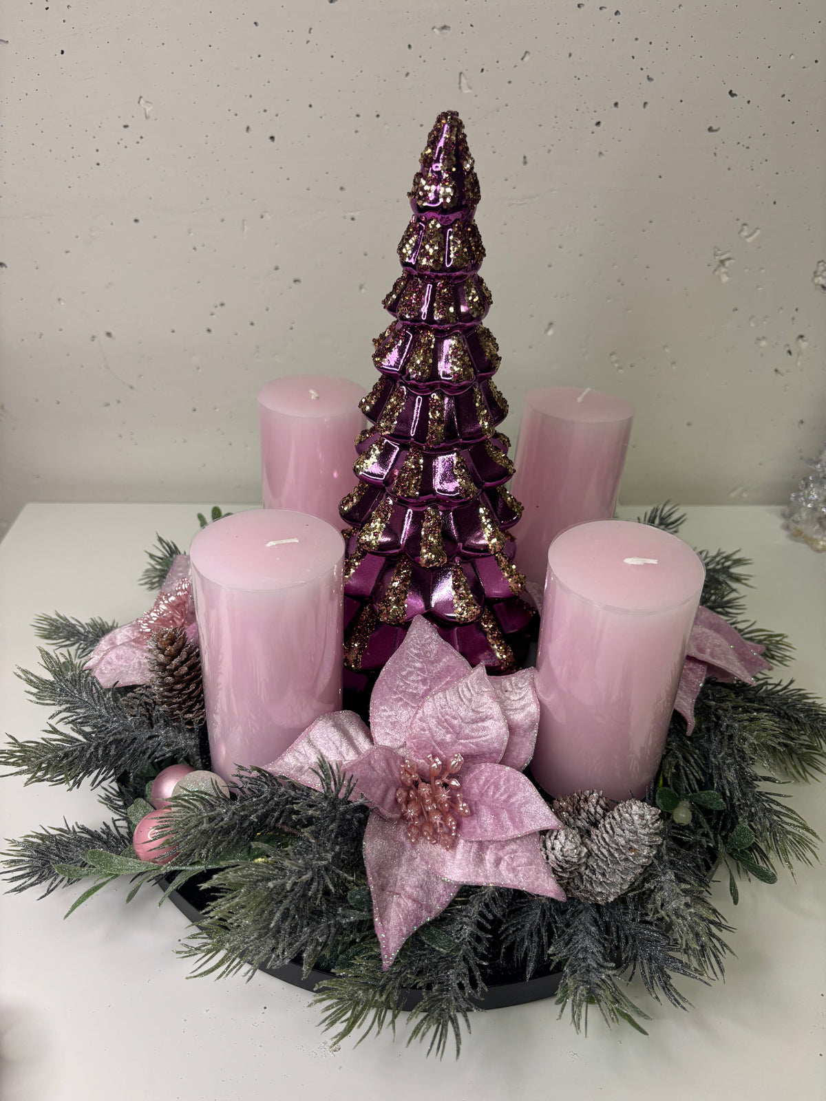 Adventskranz Rosa
